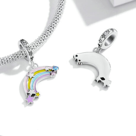 Rainbow with Stars Pendant Charm