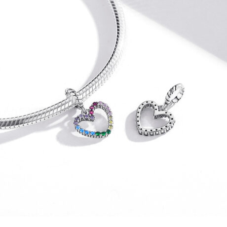 Colourful Heart Pendant Charm