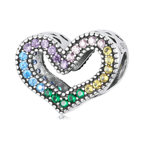 Colourful Cubic Zirconia Heart Charm