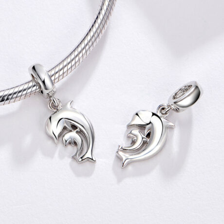 Mom & Baby Dolphin Pendant Charm