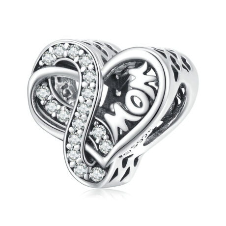 Mom Infinity Heart Charm