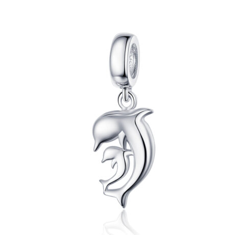 Mom & Baby Dolphin Pendant Charm