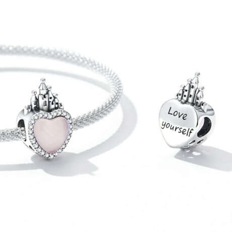 Love Yourself Pink Castle Charm