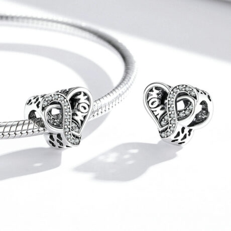 Mom Infinity Heart Charm