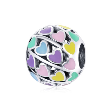 Colourful Heart Bead Charm