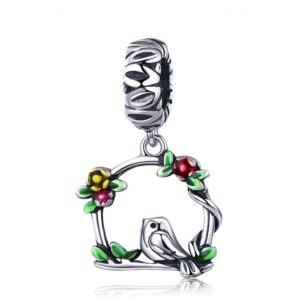 Bird & Cage Pendant Charm