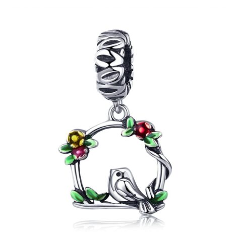 Bird & Cage Pendant Charm