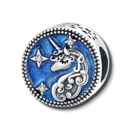 Blue Unicorn Bead Charm