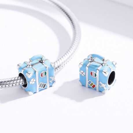 Blue Suitcase Charm