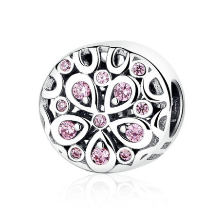 Pink Flower Bead Charm