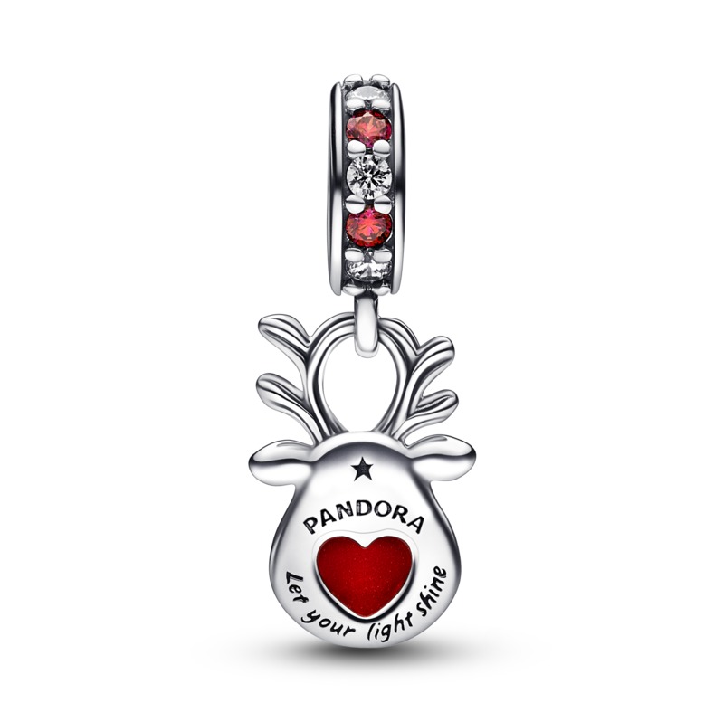 Red Nose Reindeer Pendant Charm