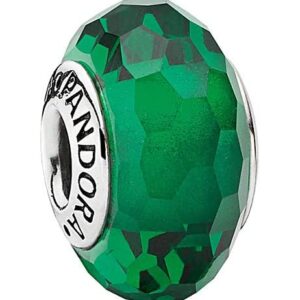 Emerald Green Faceted Glass Bead Charm