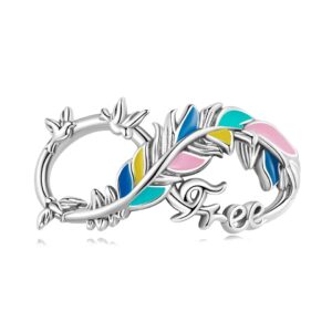 Free Feather Infinity Charm