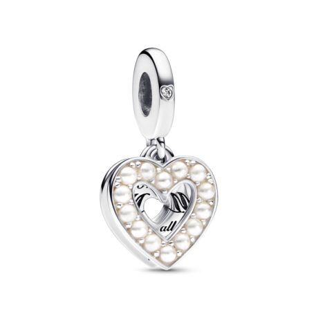 Mom Pearl Heart Pendant Charm