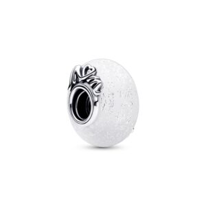 Love Mom White Glass Bead Charm