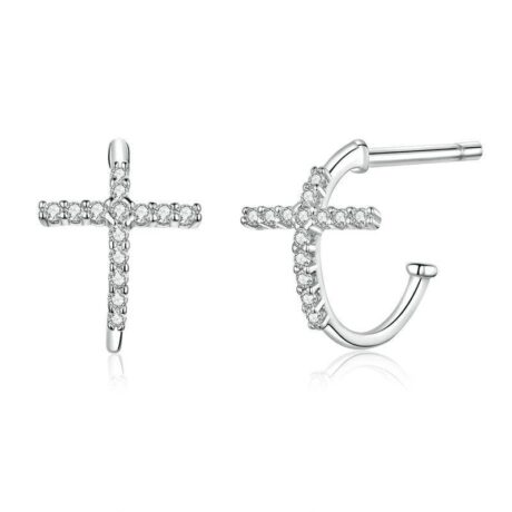 Cross Hoop Earrings