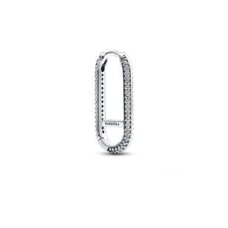 Silver Pave Link Earrings