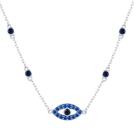 Blue Evil Eye Adjustable Necklace