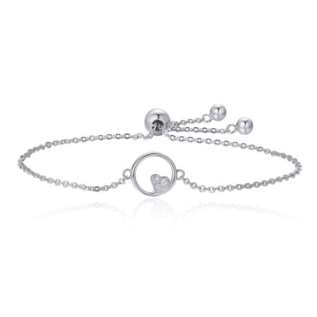 Heart Circle Adjustable Chain Bracelet