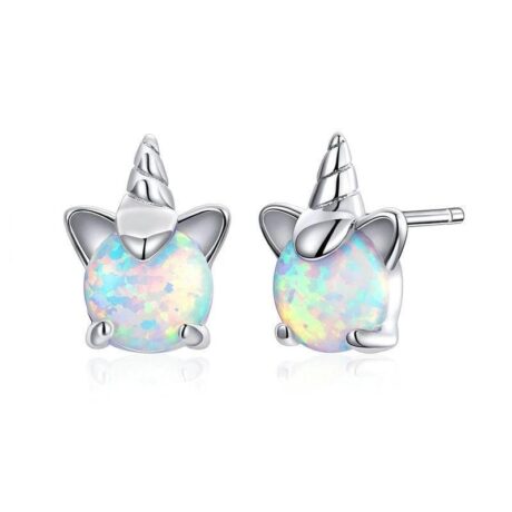 Opal Unicorn Stud Earrings