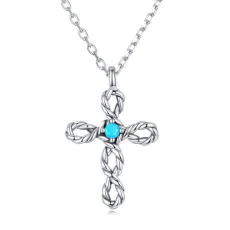 Vintage Rope Cross Pendant Necklace