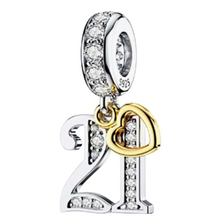 21 Birthday Heart Pendant Charm