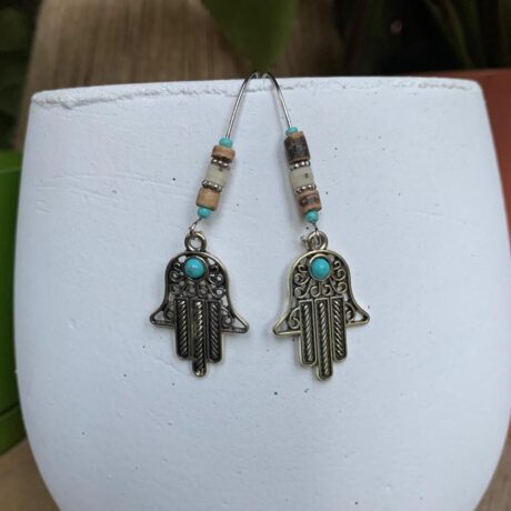 Hamsa Hand Dangle Earrings