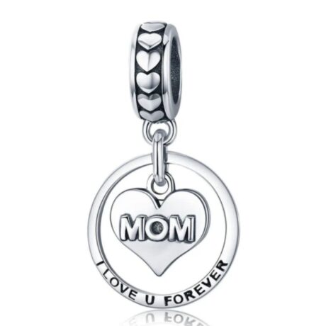 Mom I Love U Forever Pendant Charm