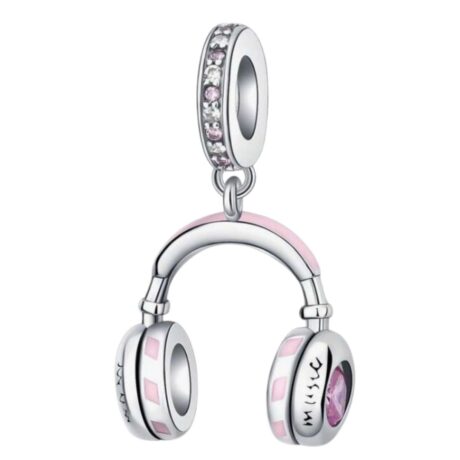 Pink Headphone Pendant Charm