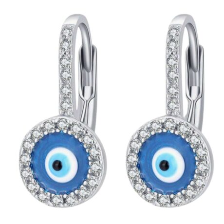 Sparkling Evil Eye Dangle Earrings