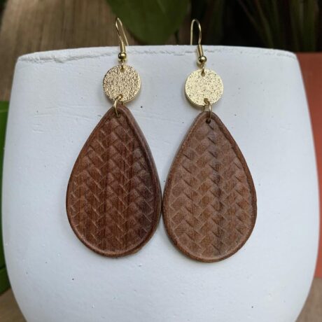 Wooden Waterdrop Dangle Earrings