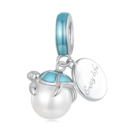 Enjoy Life Sea Turtle & Pearl Pendant Charm