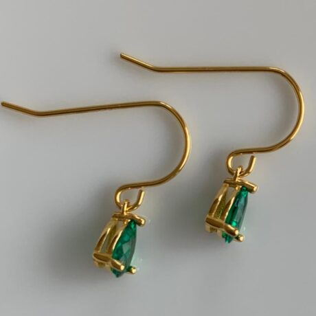 Emerald Green Pear Shaped Drop Earrings