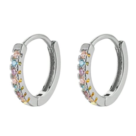 Multicolour Cubic Hoop Earrings