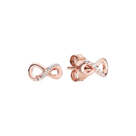 Rose Gold Plated Infinity Stud Earrings