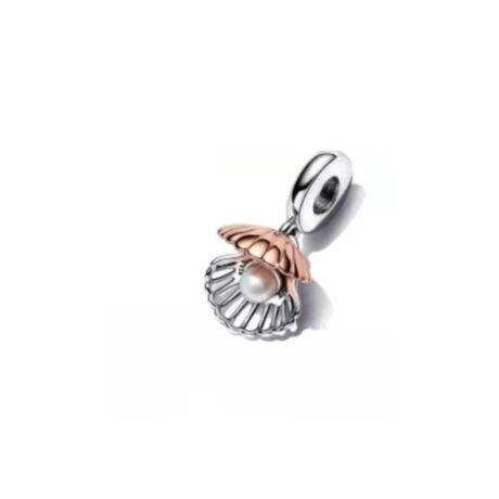 Two Tone Openable Pearl Shell Pendant Charm