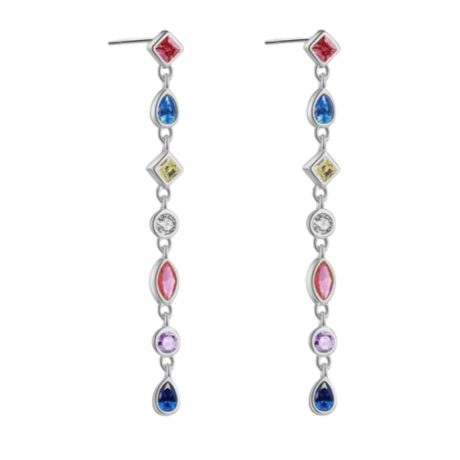 Colourful Shape Cubic Dangle Earrings