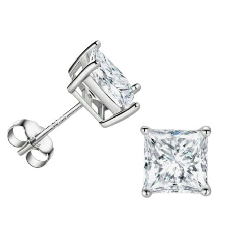 Square Cubic Stud Earrings