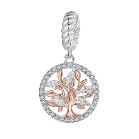 Two Tone Tree of Life Pendant Charm