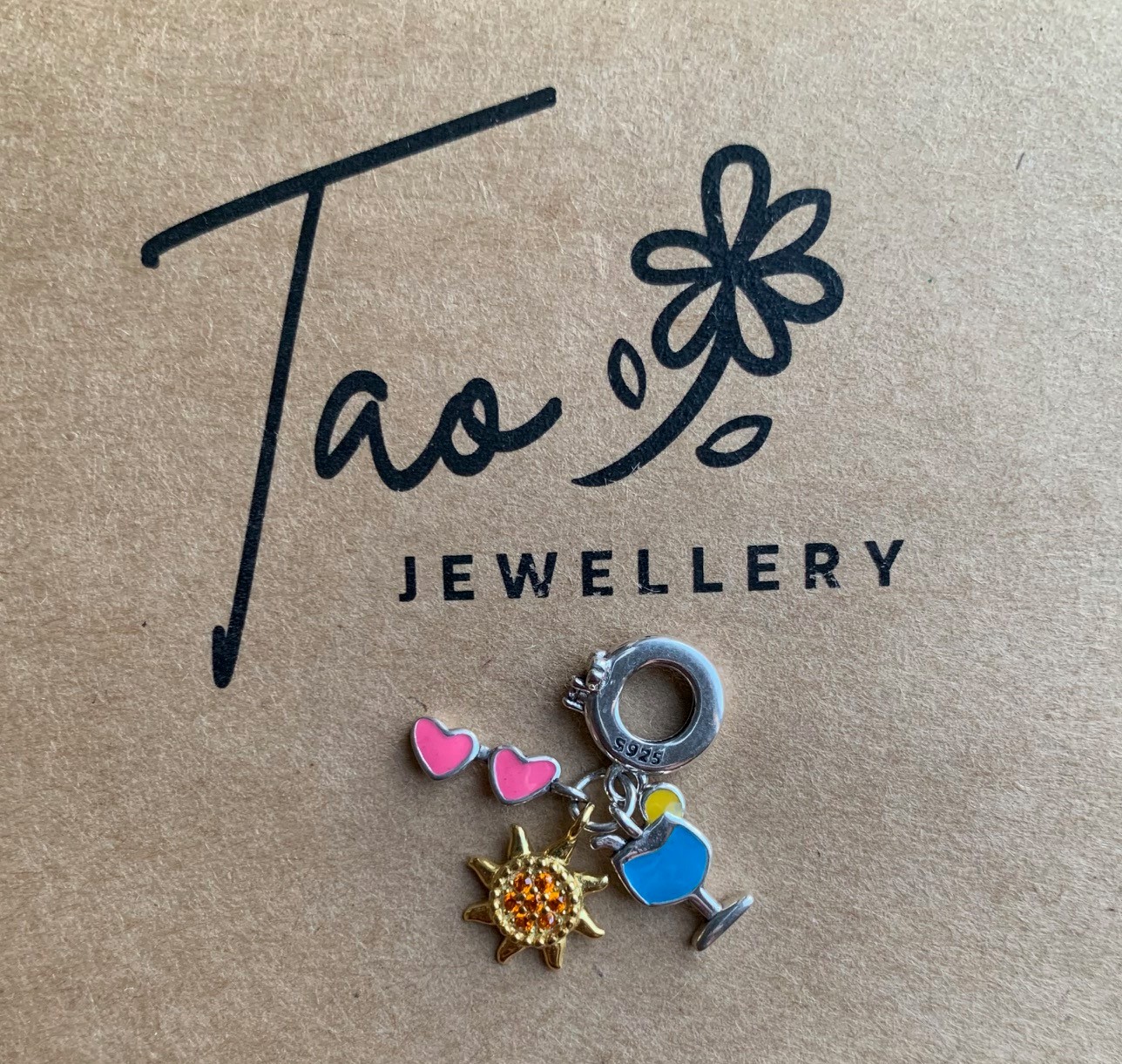 Sun Glasses, Cocktail & Sun Pendant Charm