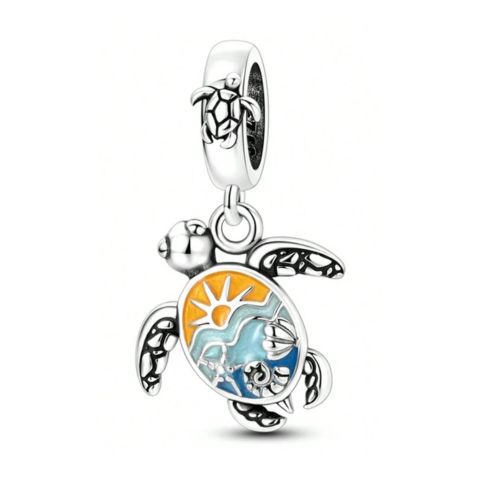 To Travel Is To Live Ocean Turtle Pendant Charm
